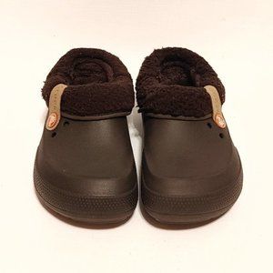 UNISEX Lined Crocs Brown with Liner W 6 M 4